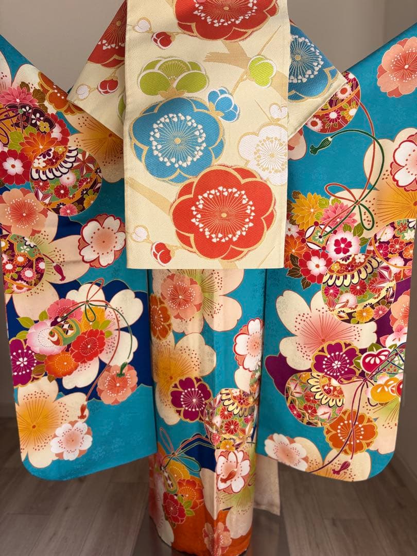 yui ⭐️可愛い！振袖フルセット　正絹振袖　成人式　水色系　最終価格です！