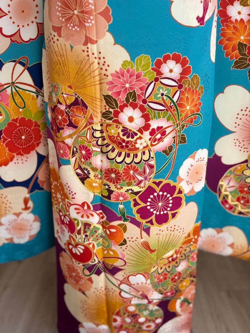 yui ⭐️可愛い！振袖フルセット　正絹振袖　成人式　水色系　最終価格です！