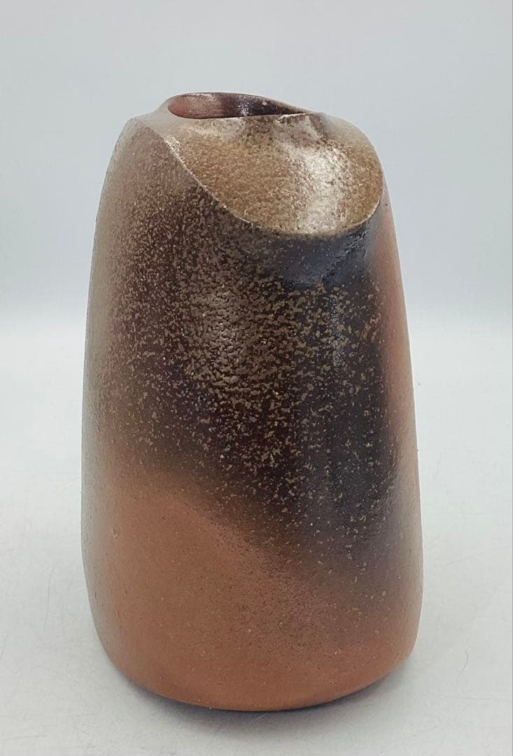 ★ 伊勢崎創先生　伊勢崎満先生の三男　備前焼扁壺　共箱　【25】　★