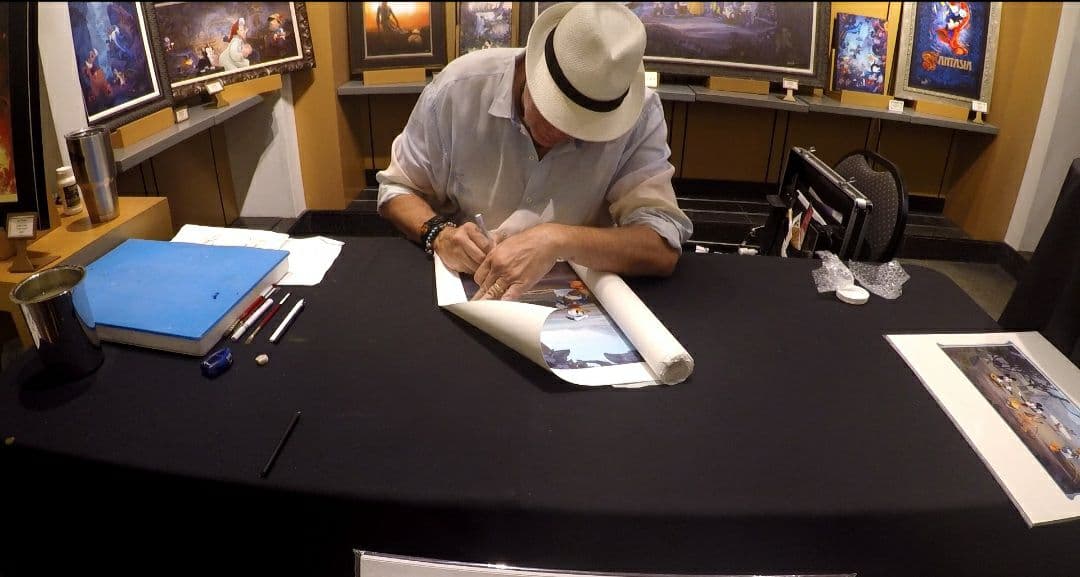 ディズニーハワイアンホリデー絵画ディズニー公認画家ウィリアムサイン入り