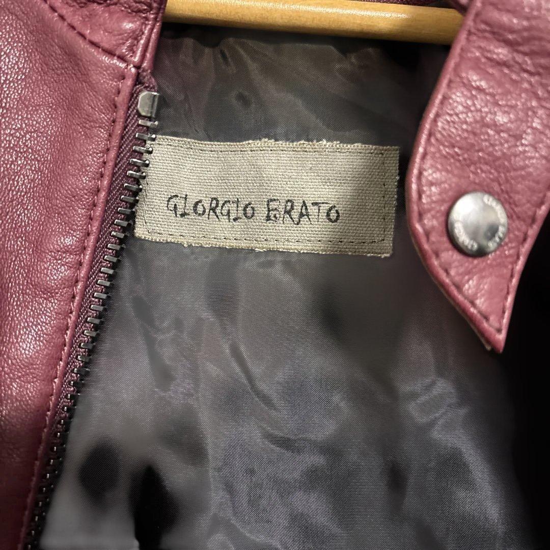 ジョルジオブラット　バーガンディ レザー シングルライダースジャケットサイズ50