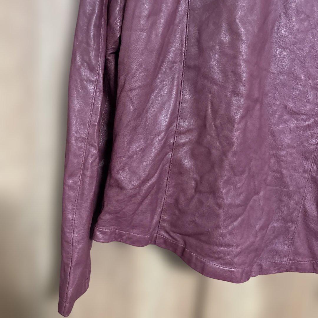 ジョルジオブラット　バーガンディ レザー シングルライダースジャケットサイズ50