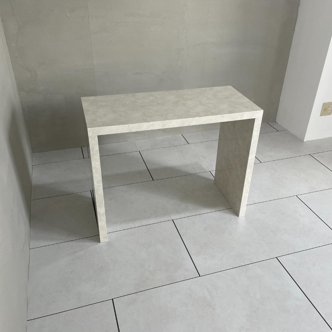 テーブル 中 大理石調デスク 大理石風 ホワイト 白