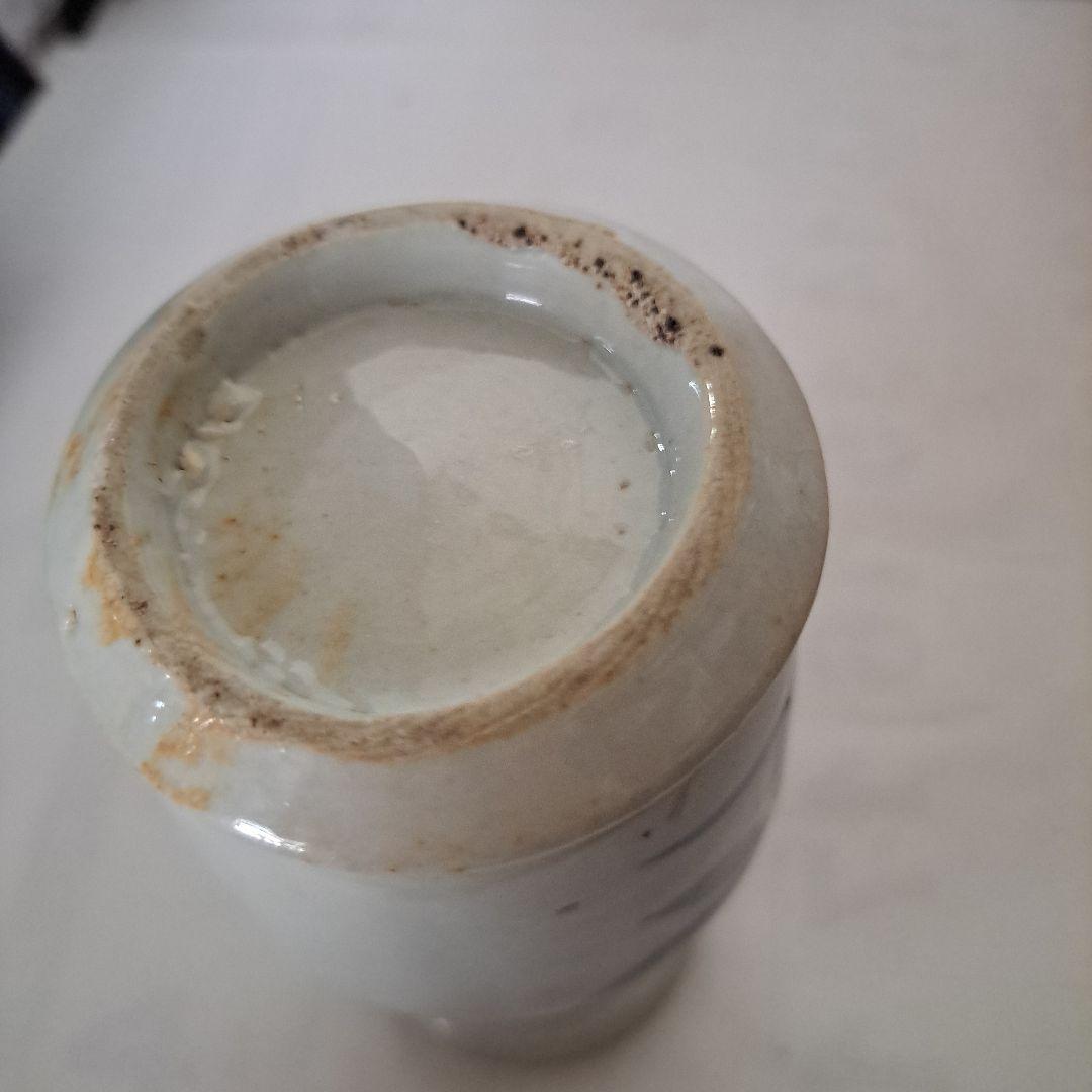 江戸初期　　呉須染付　　偏古瓶　伊万里染付　　あやめ図