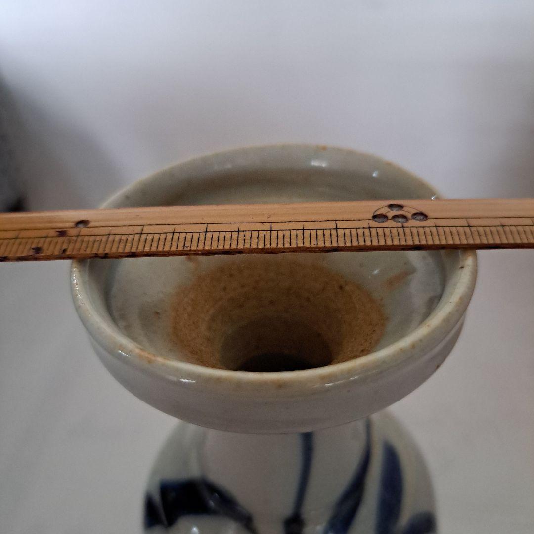 江戸初期　　呉須染付　　偏古瓶　伊万里染付　　あやめ図