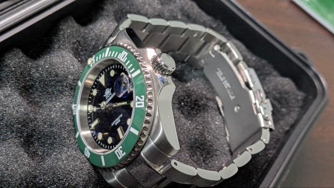 【自動巻き】ADDIESDIVE グリーンサブ オマージュ