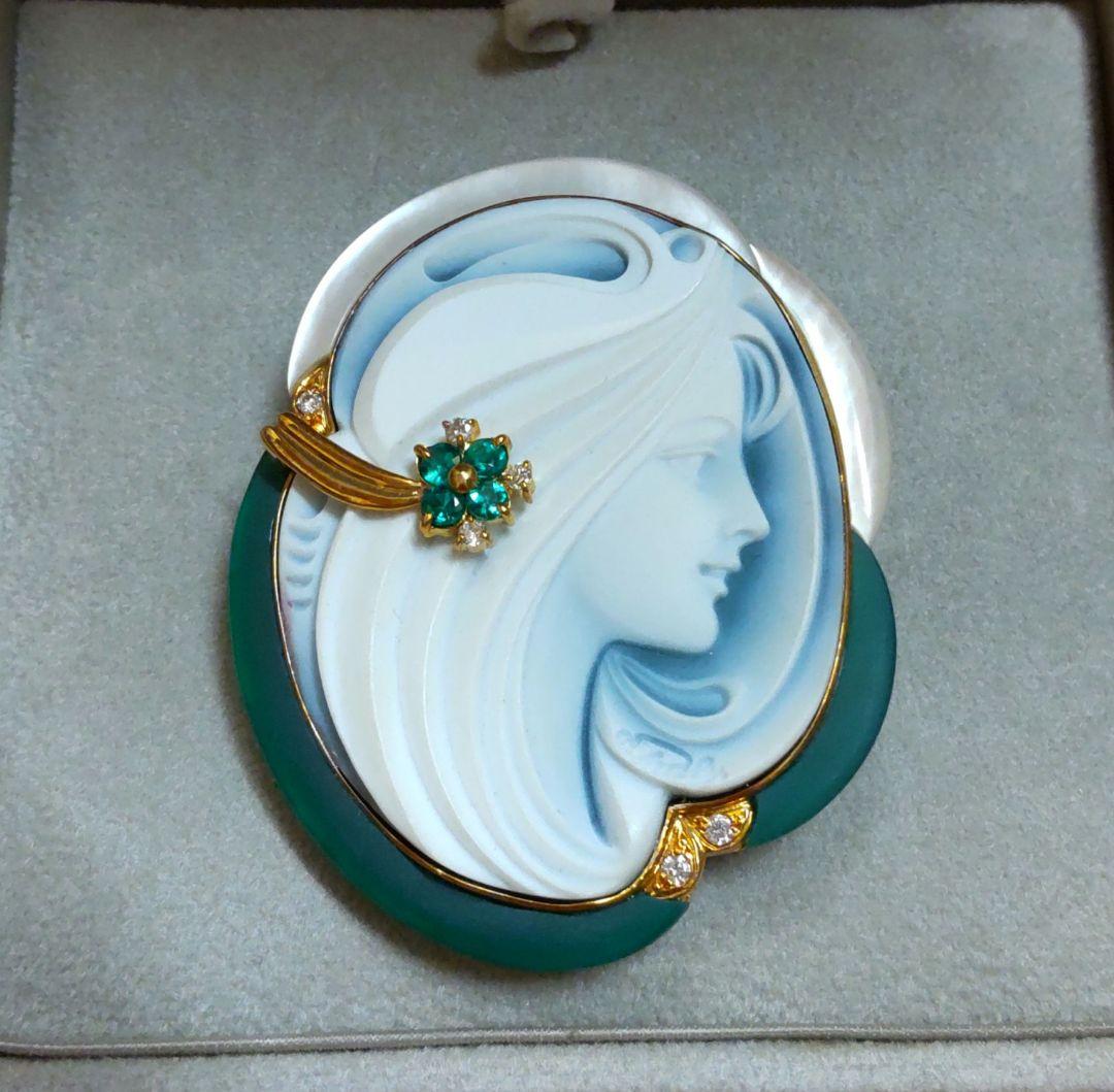 エルヴィン ポーリー カメオブローチ シリアルNo.76 ペンダントヘッド