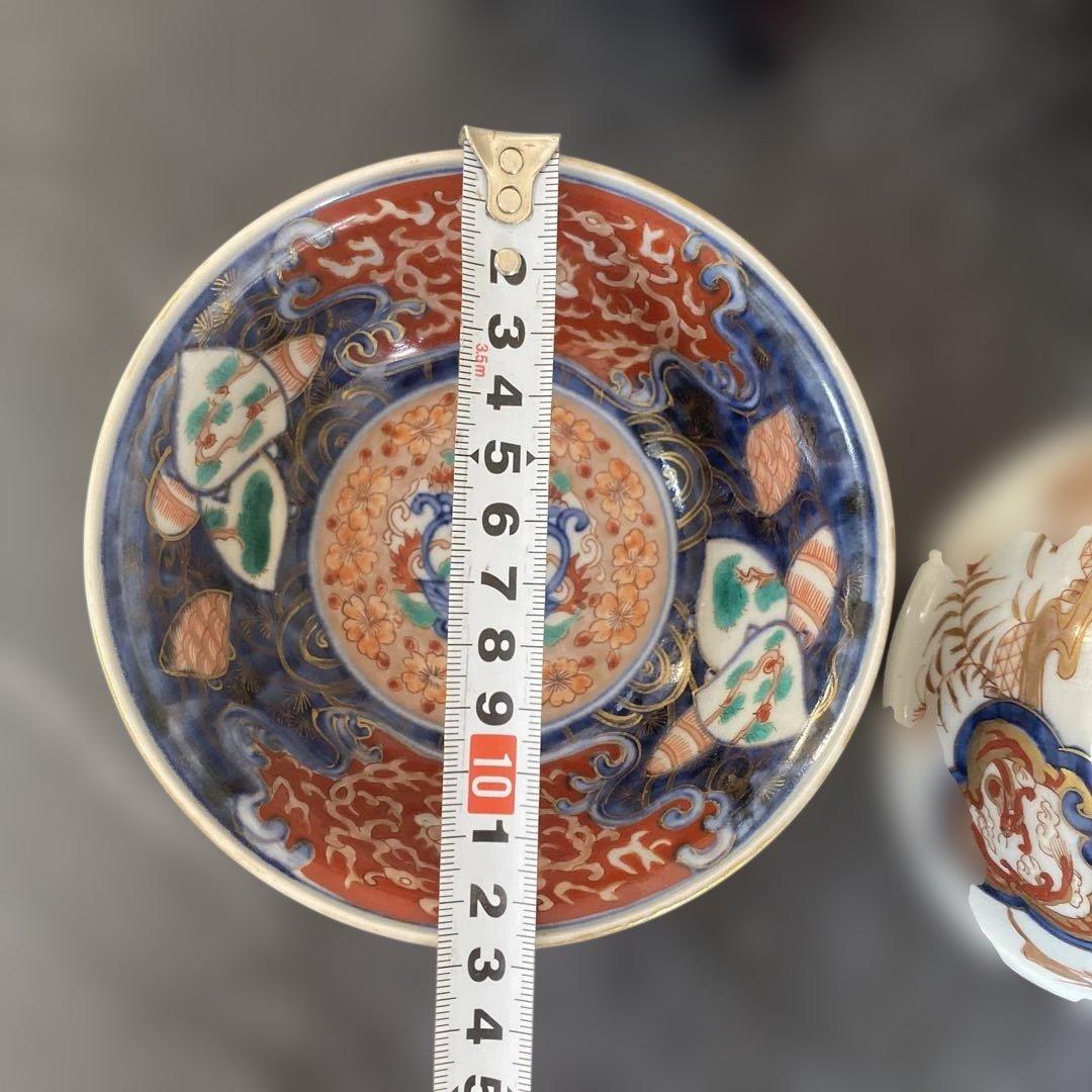 古伊万里　冨貴長春　金蘭手　飯碗　茶碗　江戸期　時代物　四客