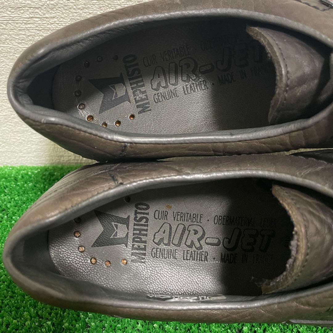 極美品　MEPHISTO AIR-JET シボ革　デッキ　革靴　スニーカー