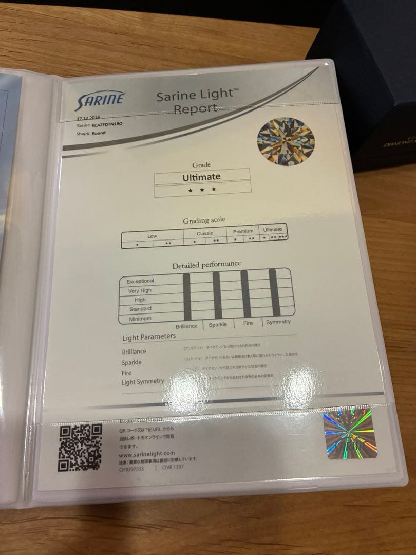 銀座ダイヤモンドシライシ 婚約指輪 White Lilly 鑑定書あり　10号