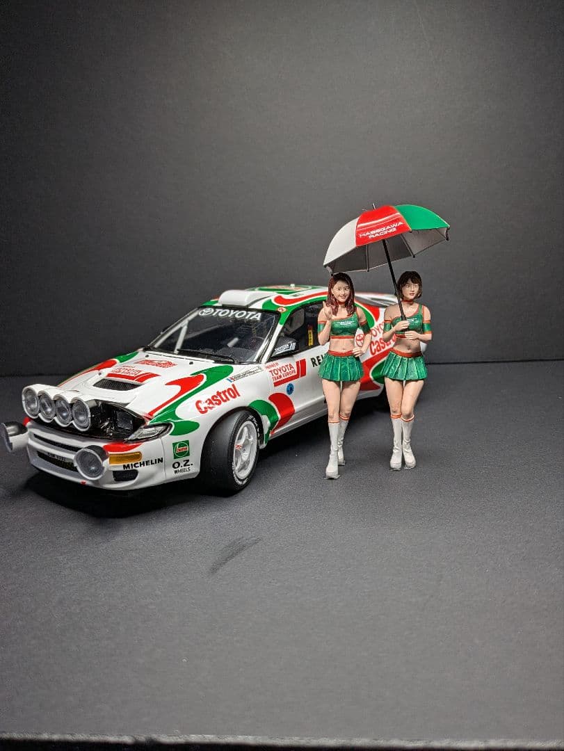 タミヤ 1/24 カストロールセリカ と ハセガワ フィギュア(完成品)