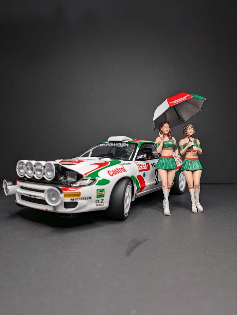 タミヤ 1/24 カストロールセリカ と ハセガワ フィギュア(完成品)