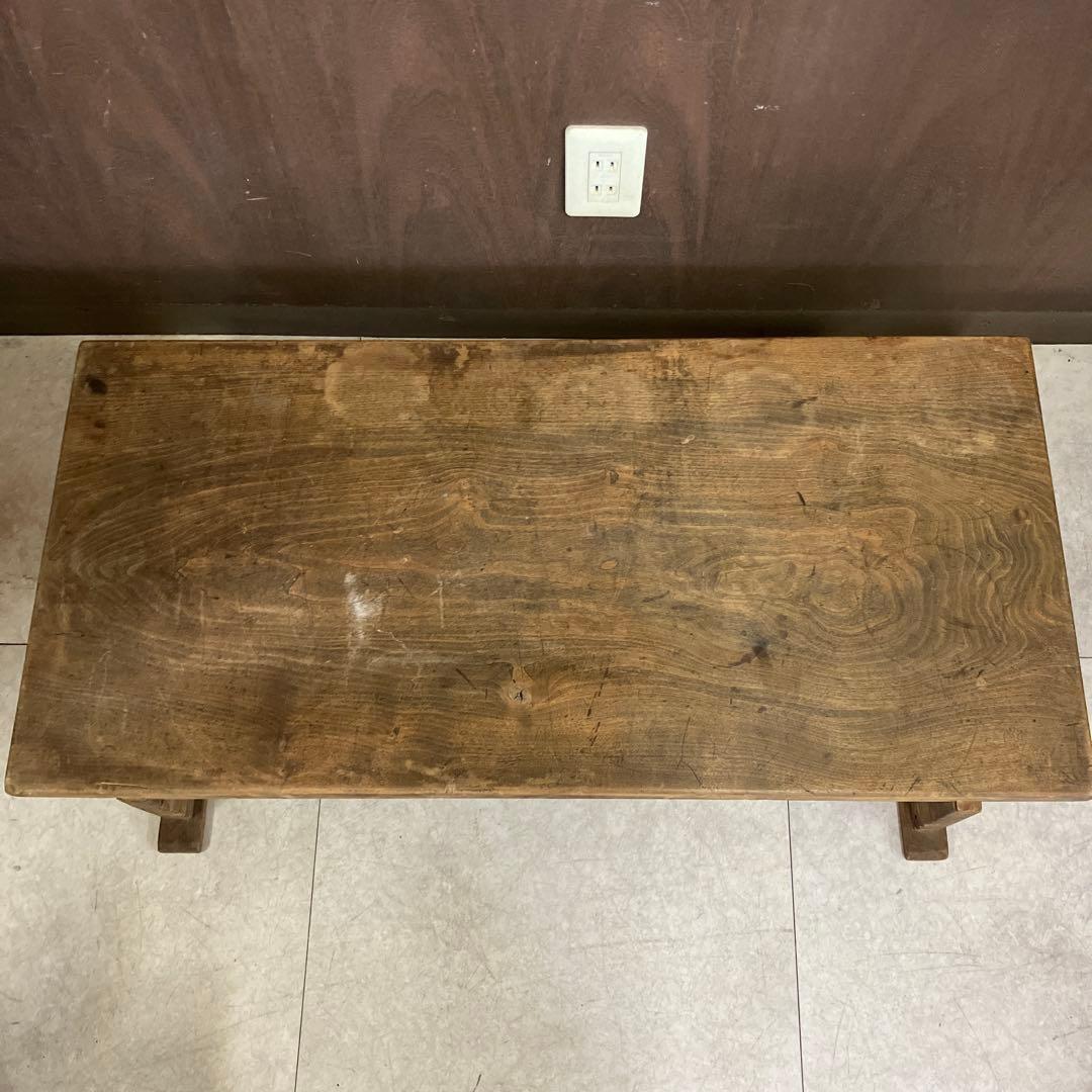 A-3 昭和レトロ 木製文机 古民具 味わい深い古材の座卓 ローテーブル 古道具