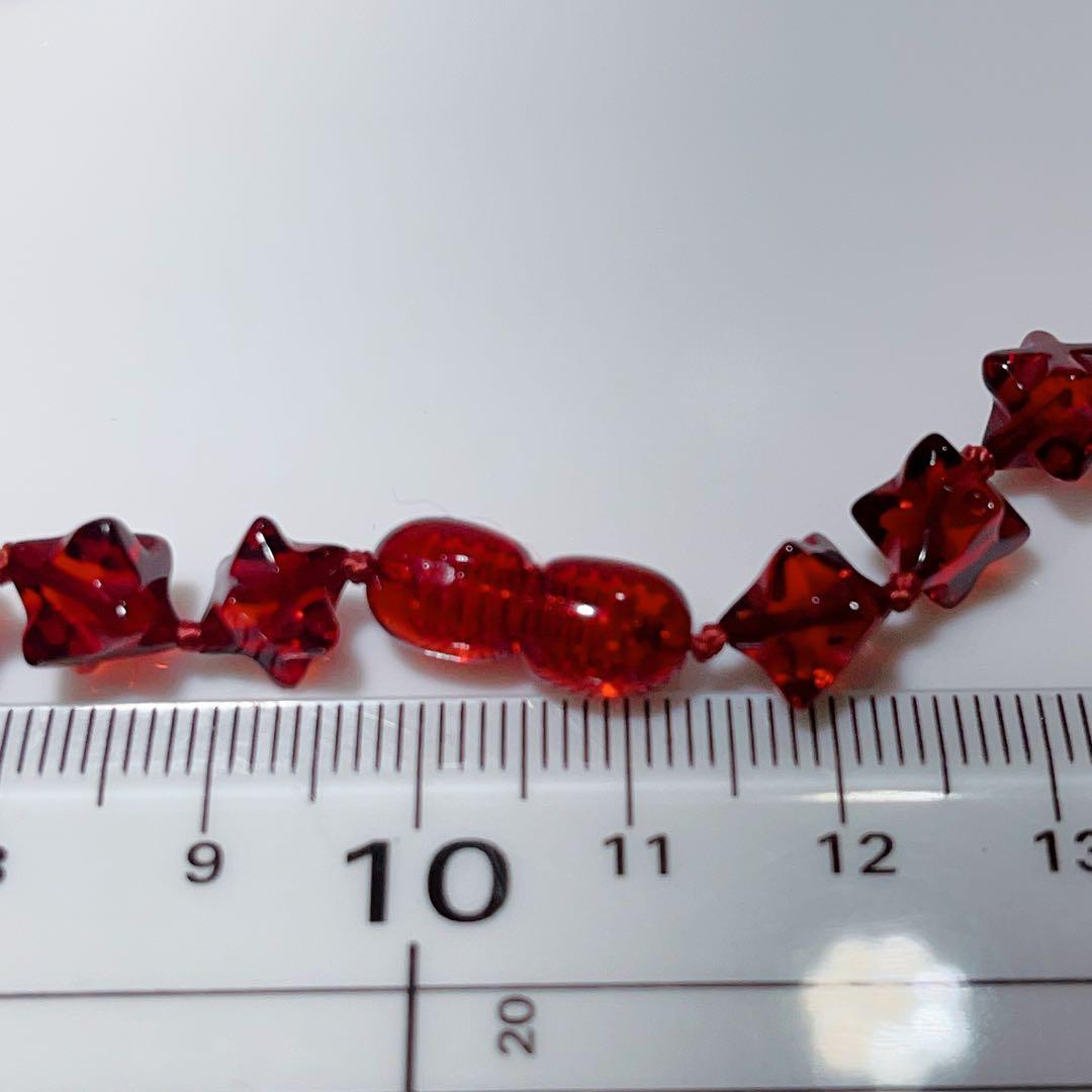 星レットアンバーネックレス赤琥珀ネックレスNO25-1352