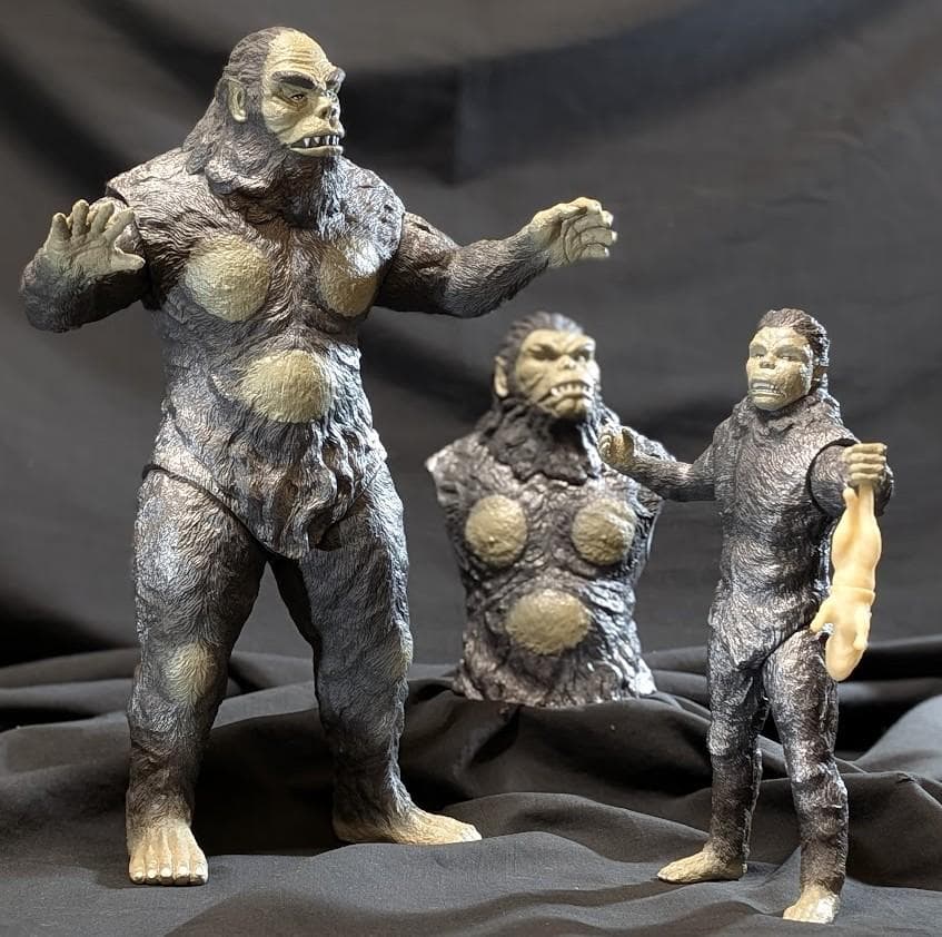 獣人雪男（エクスプラス）ソフビ 親子２体セット＋ＮＧ版頭胴体部アタッチメント