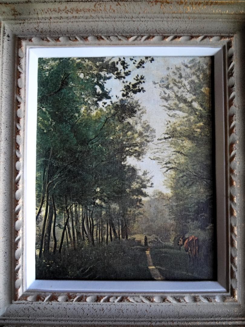 世界の名画・コローヴィル タブレー・自然の風景画 フレーム付き・複製画