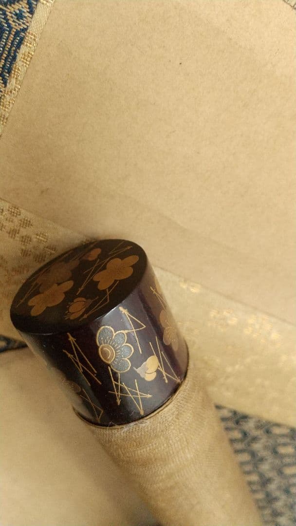 伝・狩野山楽   菅原道真像 天神様   軸先蒔絵