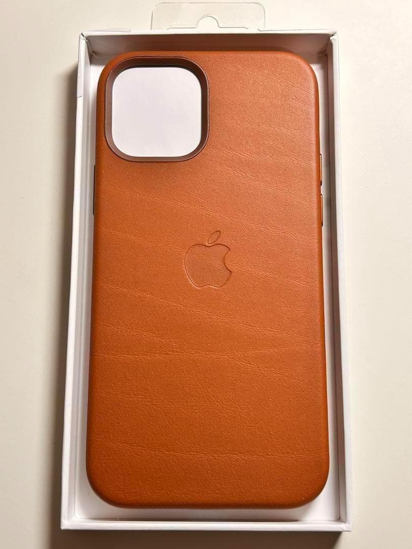 【新品】純正 iPhone 12 / 12 Proレザーケース・サドルブラウン①