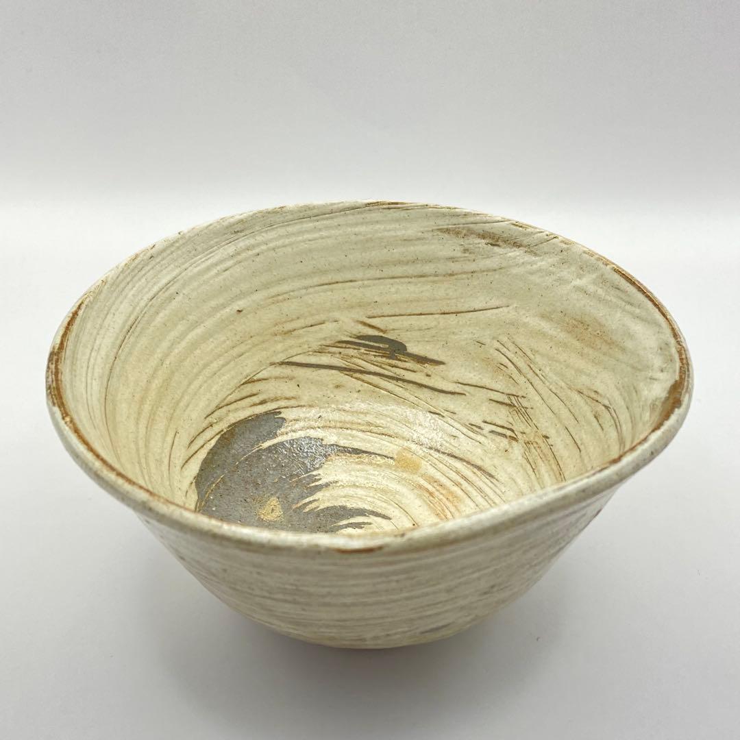 抹茶茶碗 刷毛目　加藤芳右衛門　銘 末廣　共箱入　茶道具　茶盌　茶器　陶芸