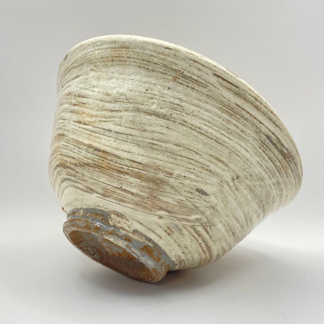 抹茶茶碗 刷毛目　加藤芳右衛門　銘 末廣　共箱入　茶道具　茶盌　茶器　陶芸