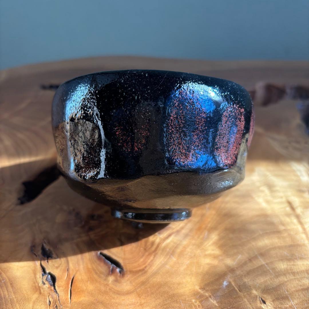 松楽造　黒楽暦茶碗「長月」前大徳　福本積應　抹茶碗　茶道具　共箱(150Ba)