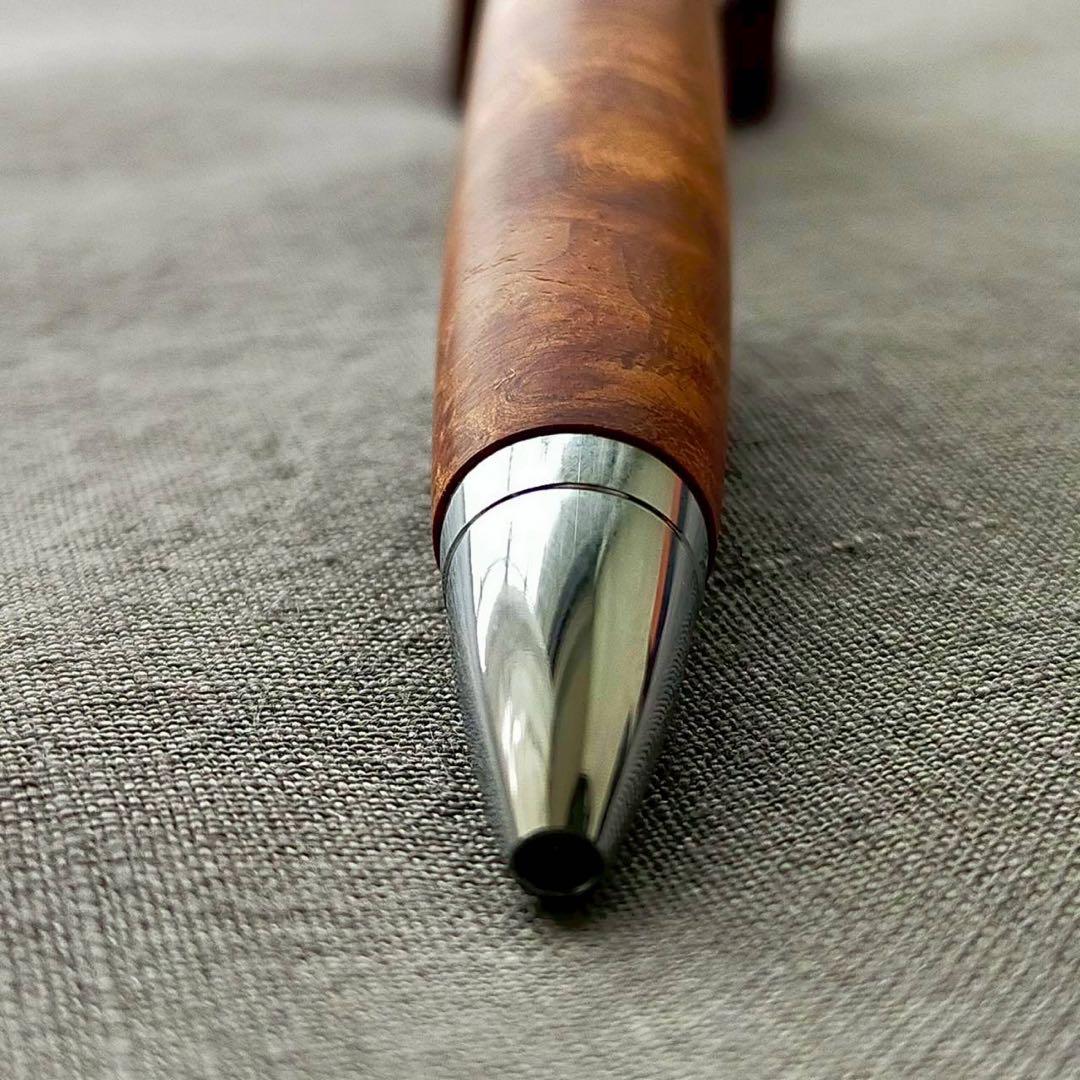 特上花梨瘤　ハンドメイド　木軸ボールペン　G2　天然木　シルバー