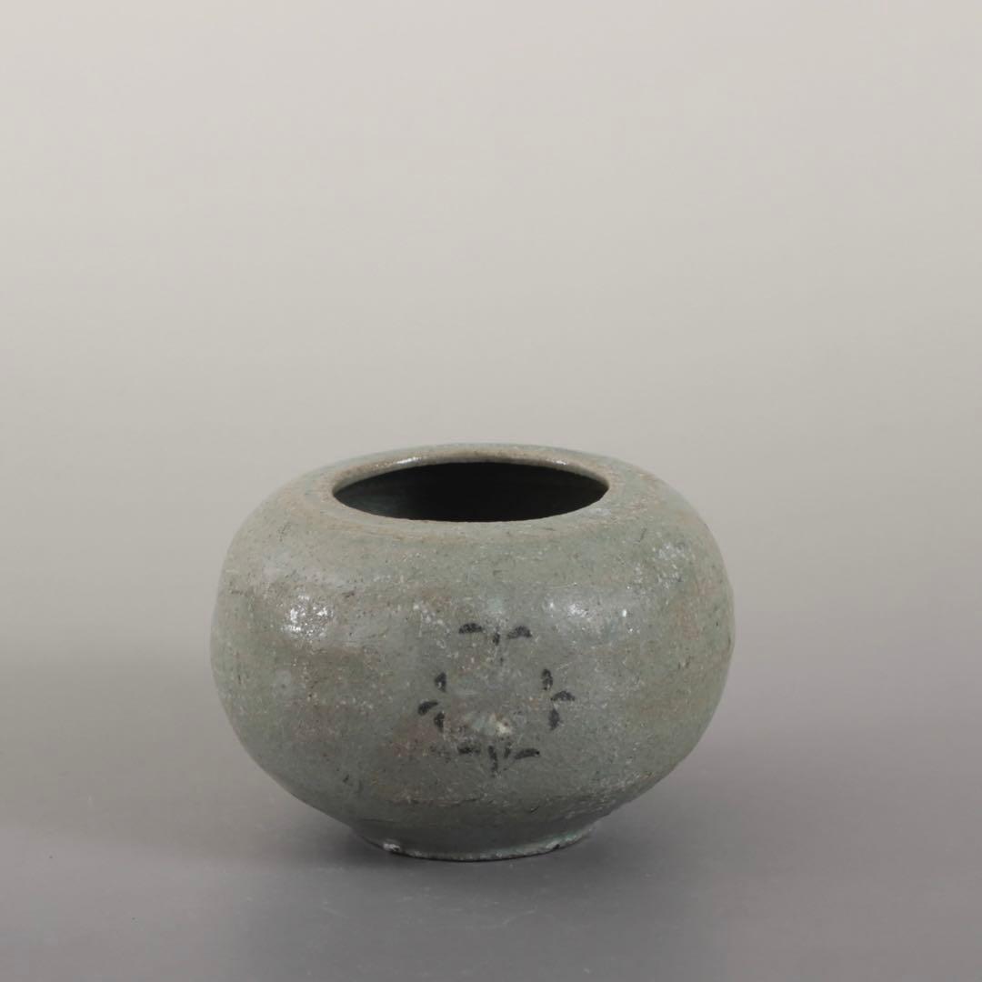 高麗青磁 白黒象嵌 水盂 小壺 書道具 朝鮮美術 古美術 古道具 アンティーク