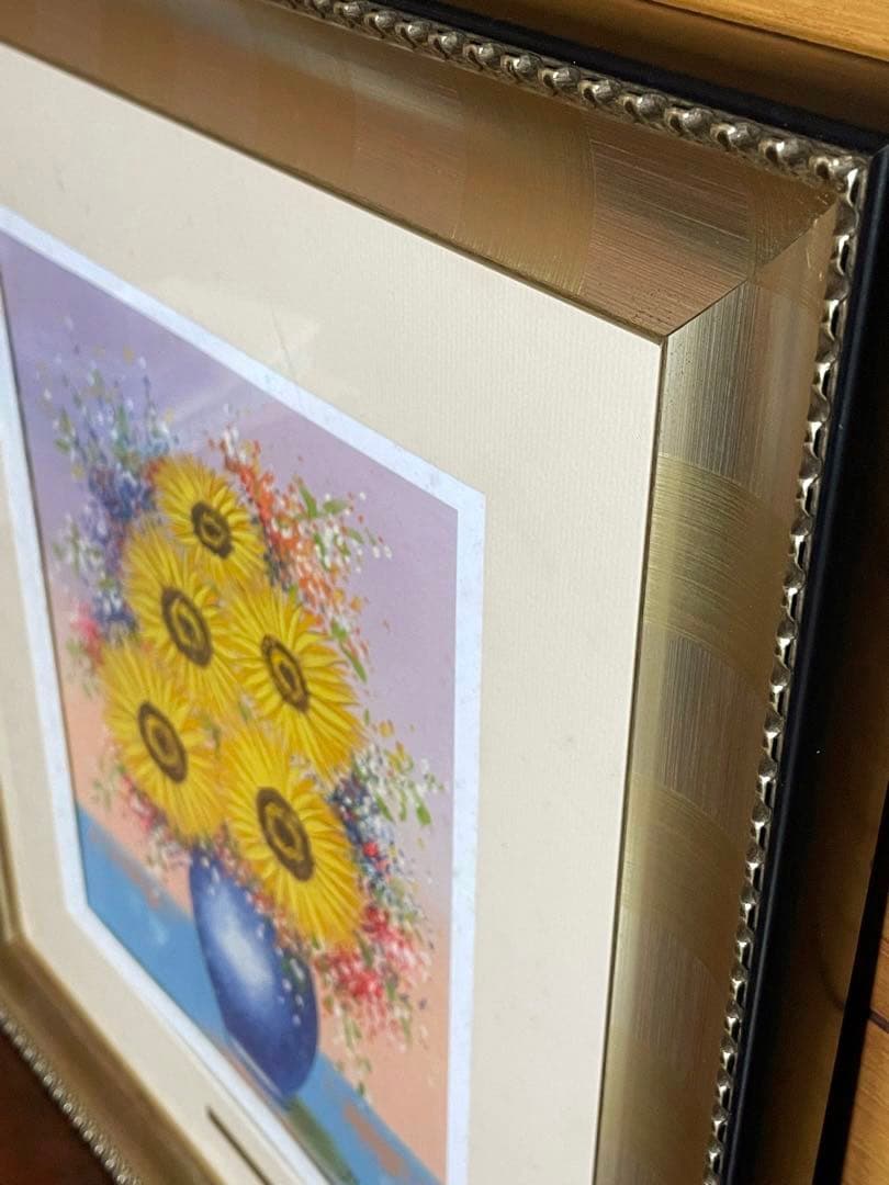 Bryan Lee 油彩画 ひまわりの花束