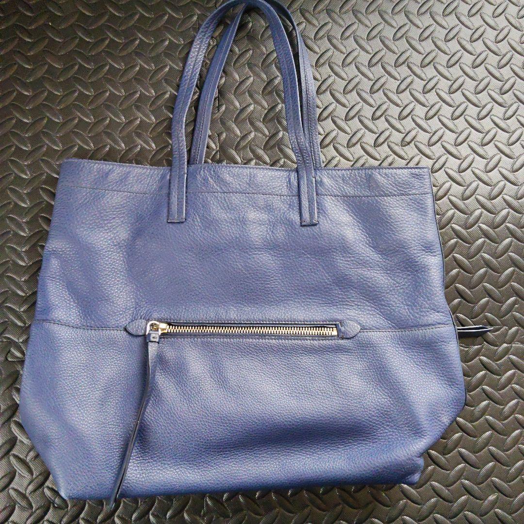 miu miu ネイビー レザー トートバッグ