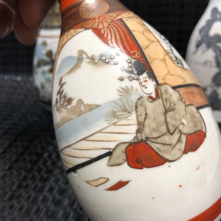 アンティークな古美術◼️美しい古九谷焼など、徳利3点、 花瓶