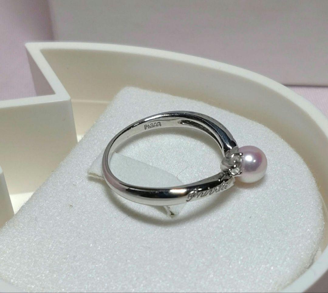 Private Label ダイヤモンド、ピンクパール付きプラチナリング【新品】