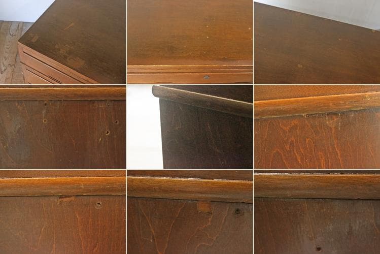 レトロ 両袖デスク 机 書斎 作業台 引き出し 抽斗 9杯 分割可能 木製