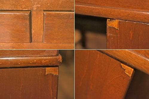 レトロ 両袖デスク 机 書斎 作業台 引き出し 抽斗 9杯 分割可能 木製