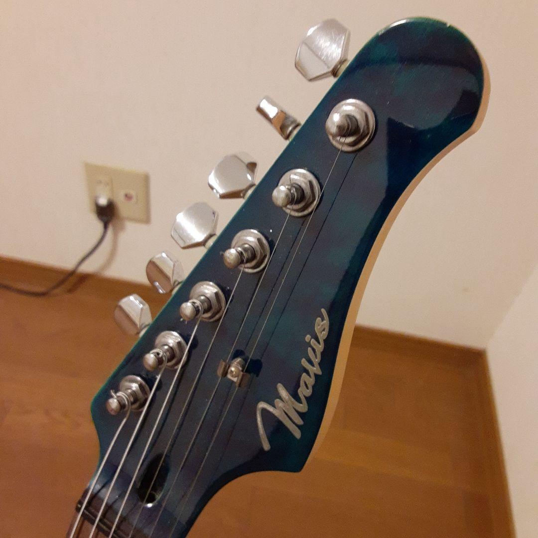 メイビスエレキギター ブラック/ブルー 6弦