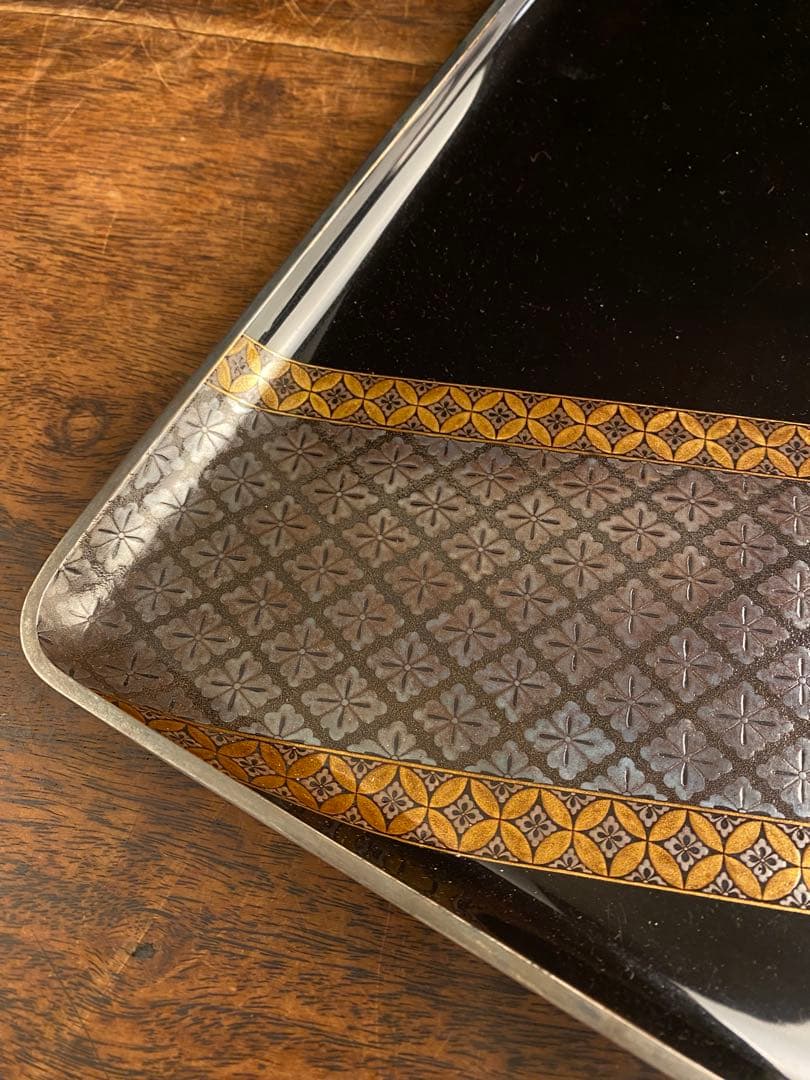 漆塗蒔絵　長方盆　日本古美術