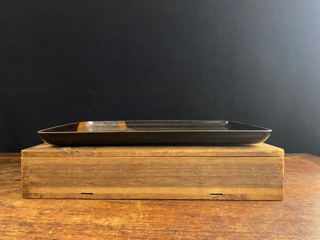 漆塗蒔絵　長方盆　日本古美術