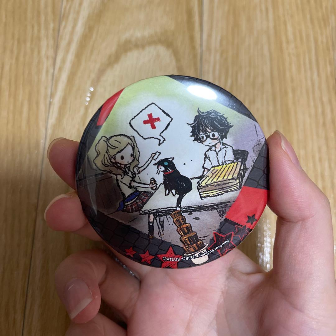 高巻杏＆主人公 ペルソナ5 缶バッジ 03.グラフアートデザイン イベントシーン