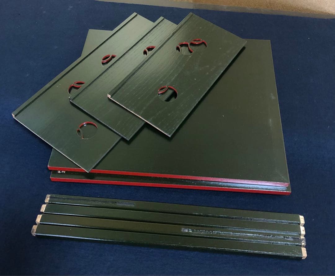 《レ》茶道具 青漆 つぼつぼ棚 組立式 元箱　251111う6