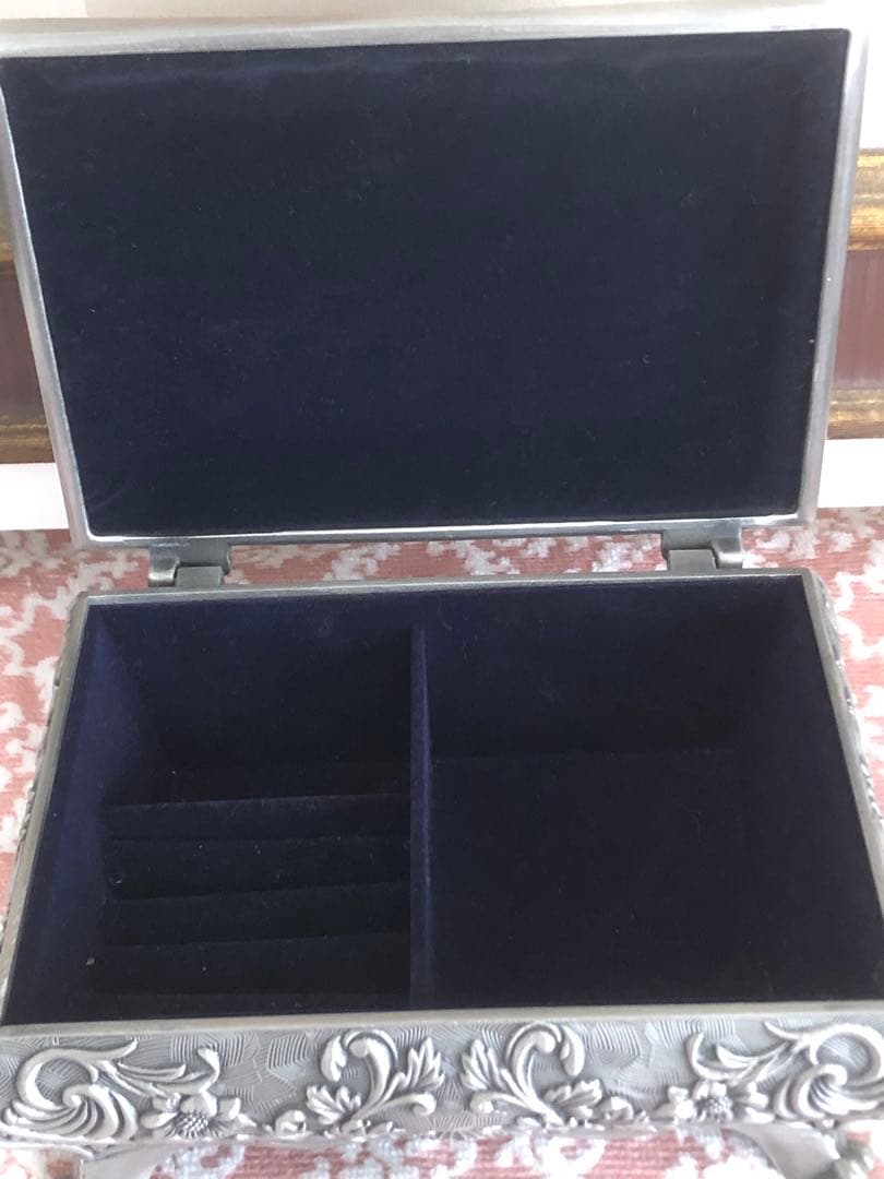 猫脚 ロココ アンティーク♦️希少 高級 ジュエリーボックス♦️気品♦️ロイヤルブルー