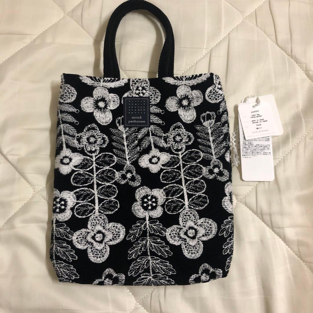ミナペルホネン　トーストバッグ　swing garden ブラック