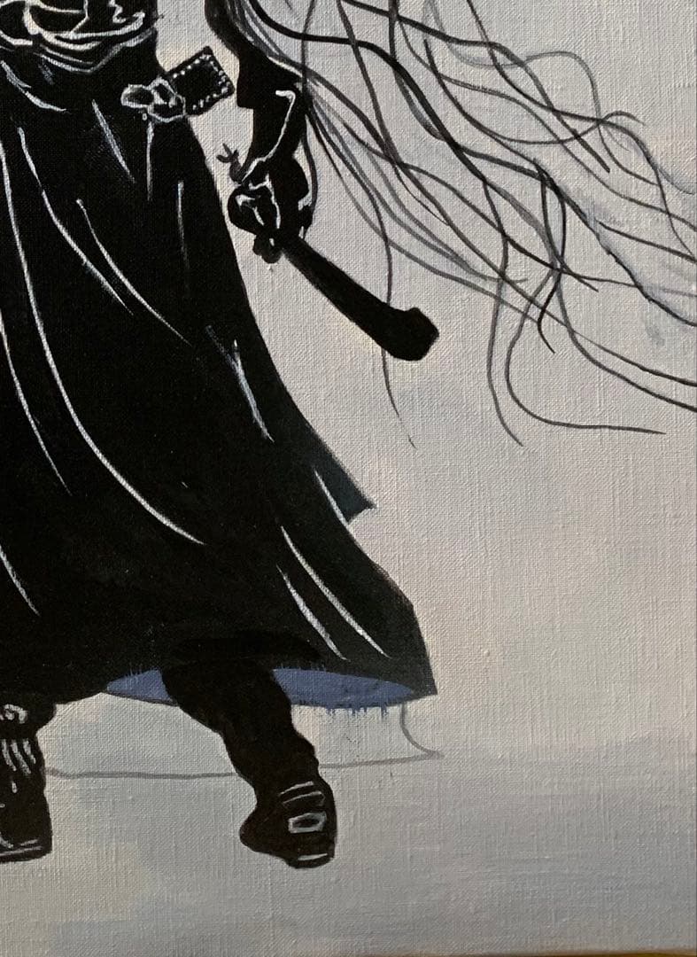 天野喜孝/剣士画/F10号/絵画/額縁/油彩画/肉筆/手書き