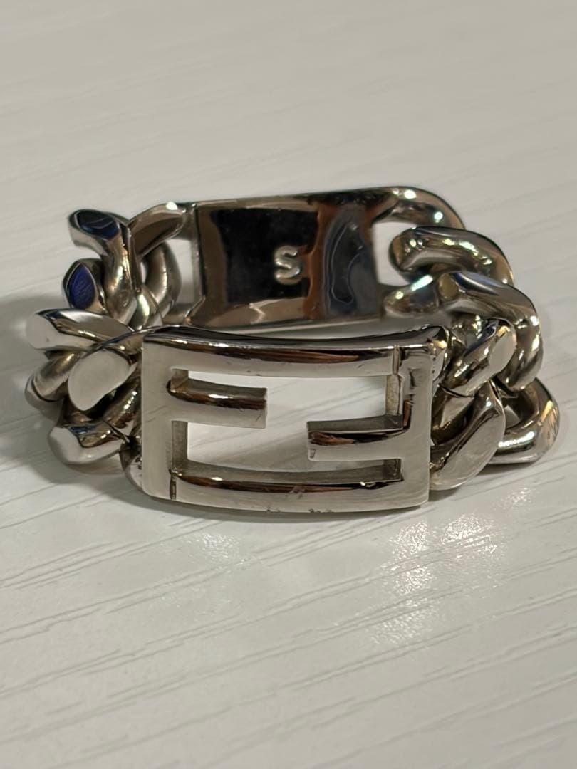 FENDI フェンディ チェーンリング バゲット FFシルバー ロゴSsize