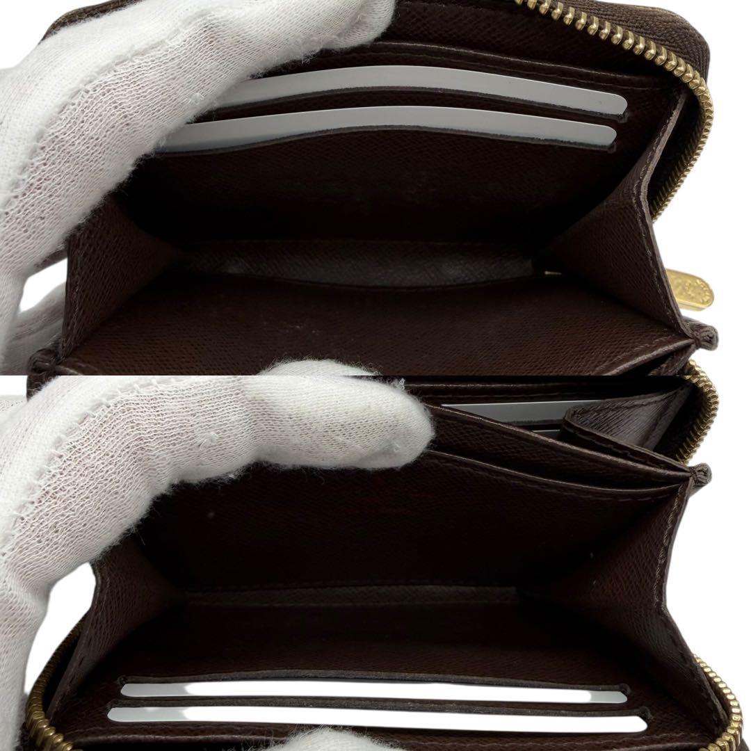 ルイヴィトン　パース　ラウンドファスナー　ダミエ　ブラウン 小銭入れ　茶色