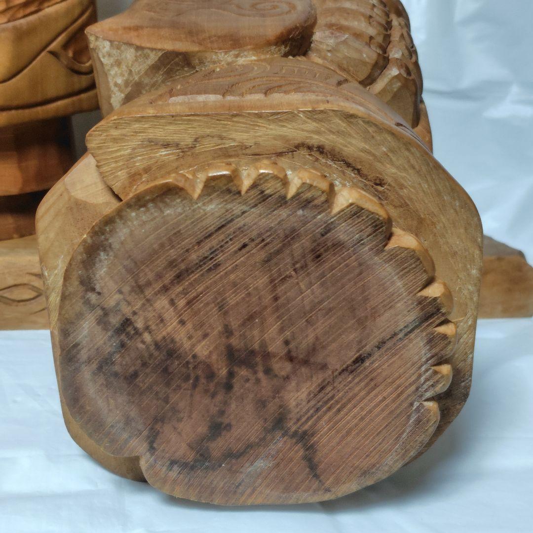 貴重！北海道アイヌ【手彫り】木製彫刻 ニポポ人形★約46cm★置物【ヴィンテージ