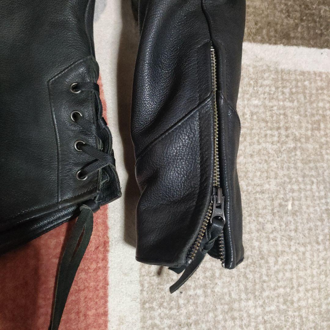 レア　カドヤ　本革レースアップレザージャケット　シャツタイプ　シボ革