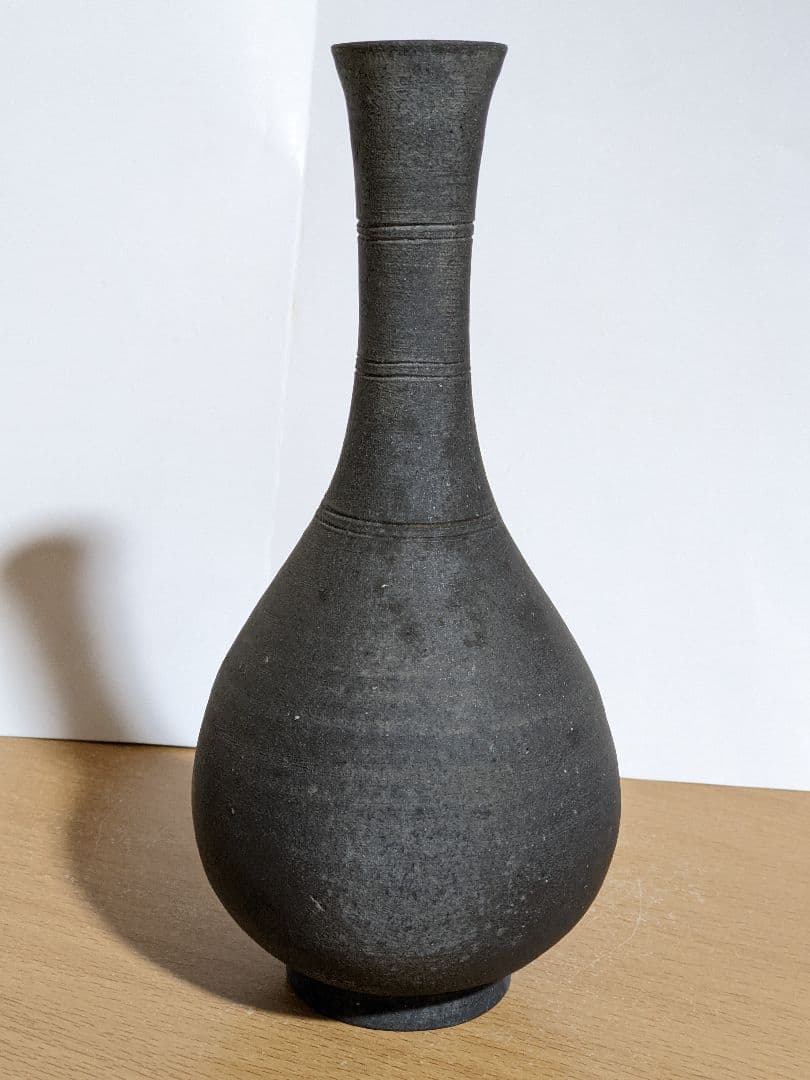 ♦朝鮮陶磁 黒高麗瓶 傚作 高麗瓶 コレクション 骨董品アンティーク
