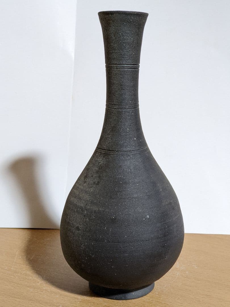 ♦朝鮮陶磁 黒高麗瓶 傚作 高麗瓶 コレクション 骨董品アンティーク