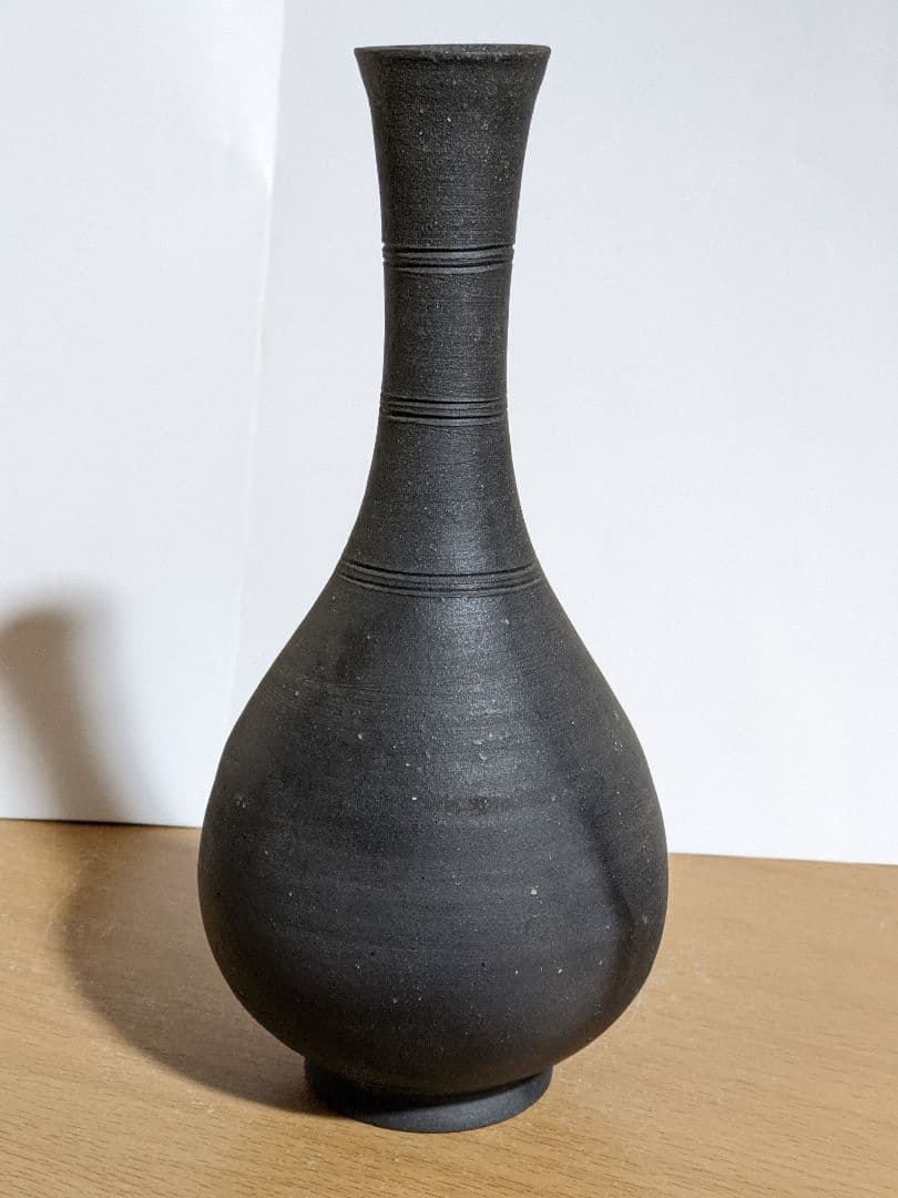 ♦朝鮮陶磁 黒高麗瓶 傚作 高麗瓶 コレクション 骨董品アンティーク