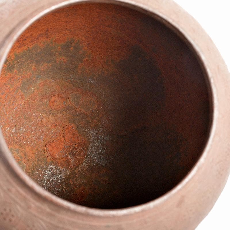 茶道具　釜師　畠春斎作　亀甲文釜　鉄釜　共箱　M　R5520C