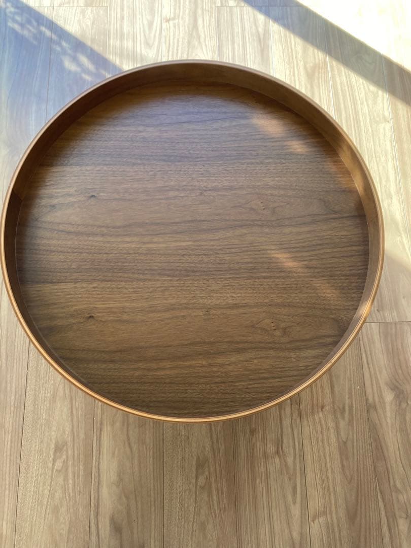 アクタス　ドラムスパフ　円形木製テーブル（傷あり）